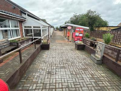 Public walkway safety pressure washing