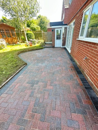 Jet washed stone garden walls